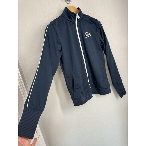 Nike Womens Pre Gamer Athletic Track Jacket Navy/White Sz‎ M Warmup Sports Retro - Picture 6 of 12